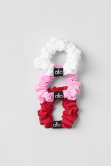 Fresh Mini Scrunchie 3-Pack - Bold Red/Sweet Pink/White