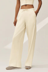 Linen Blend Riviera Wide Leg Pant - Sandy Beige