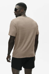 Linen Jersey Coastal Short Sleeve Tee - Gravel