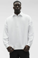 Take It Easy Long Sleeve Henley Pullover - White