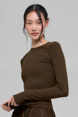 Ribbed Modal Long Sleeve - Espresso