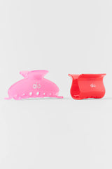 Effortless Claw Clip (2-Pack) - Candy Heart Pink/Bright Red