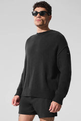 Unisex Wool Cashmere New Class Crewneck Sweater - Black