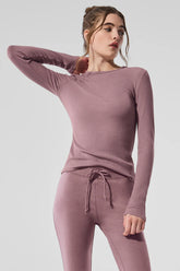 Ribbed Modal Long Sleeve - Smoky Quartz