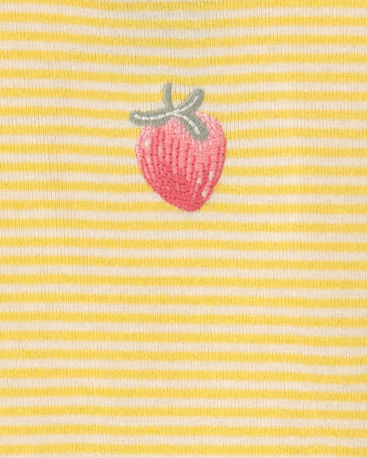 Toddler Girl Strawberry 100% Cotton Snug Fit 2-Piece Pajama Set - Yellow