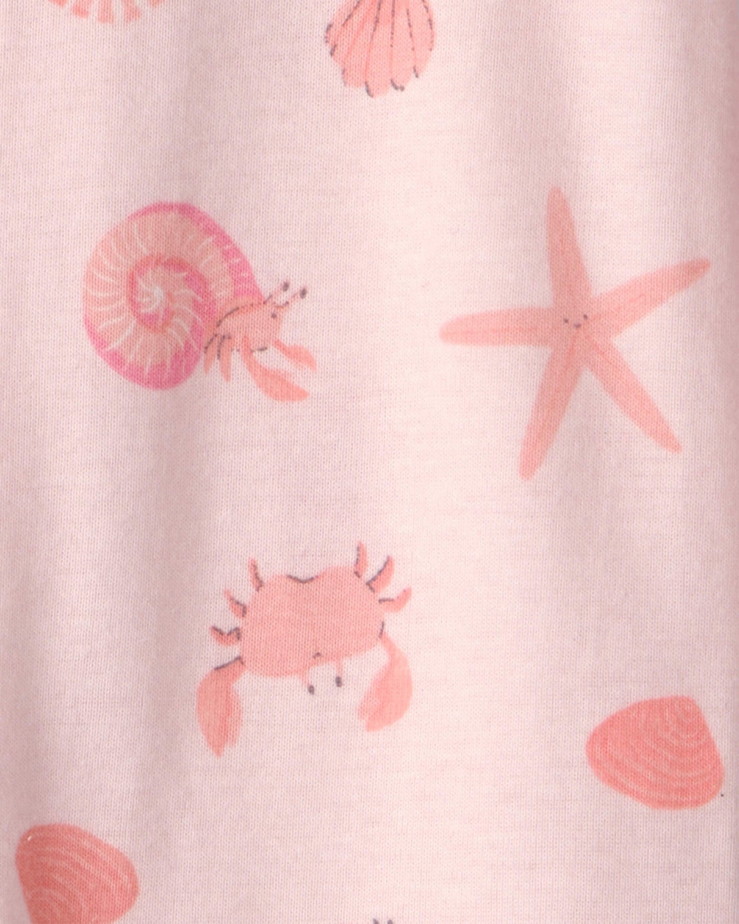 Toddler Girl Shell 100% Cotton Snug Fit 1-Piece Pajama - Pink