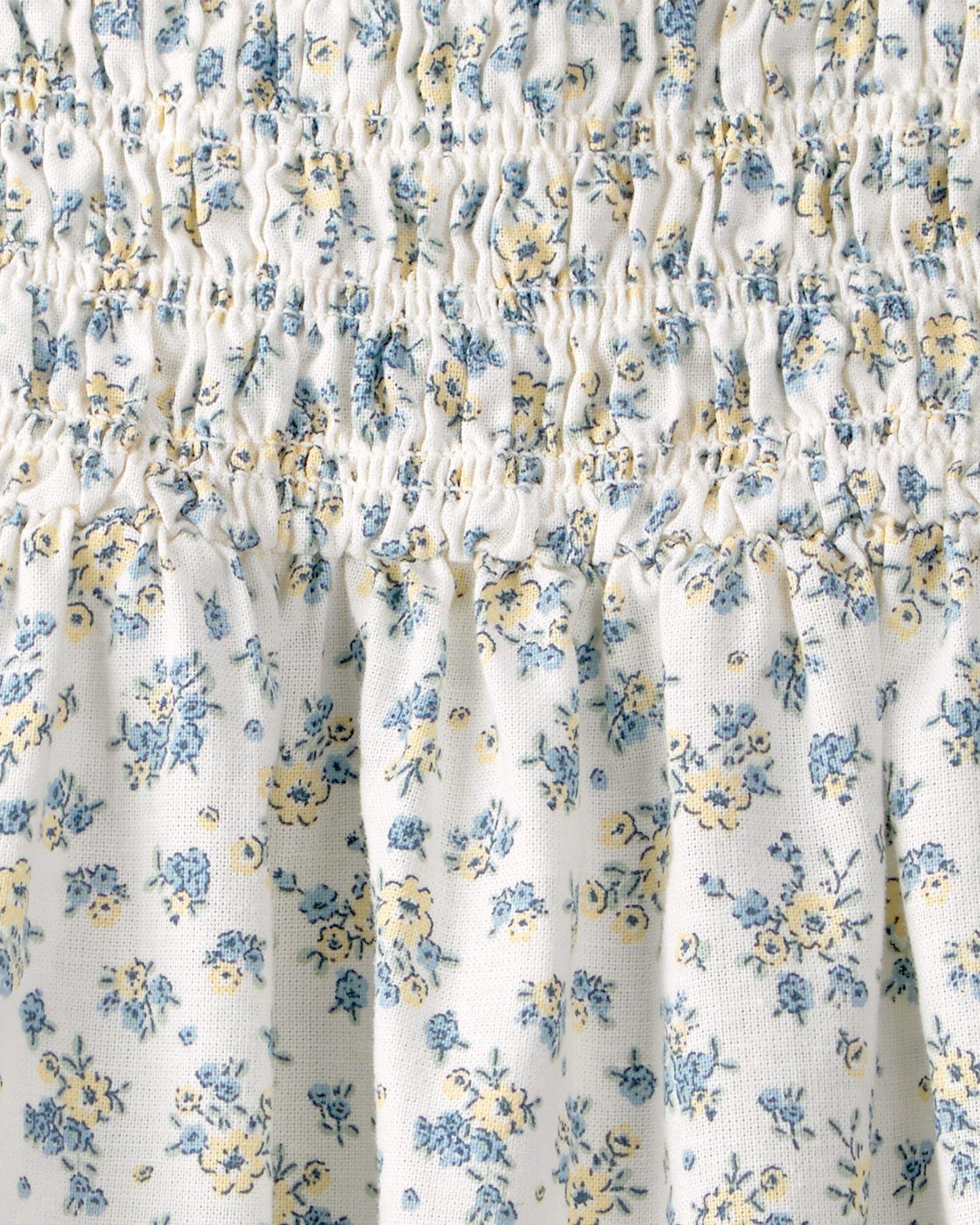 Toddler Girl Smocked Dress Made with Organic Cotton in Spring Bloom Print