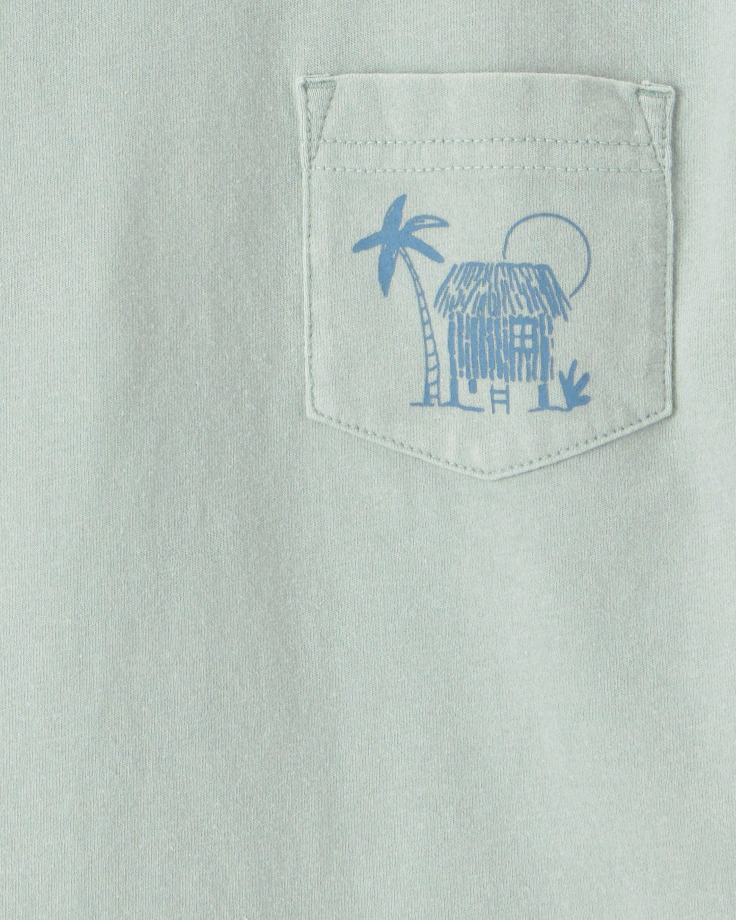 Toddler Boy Tropical Beach Pocket Tee - Mint Blue