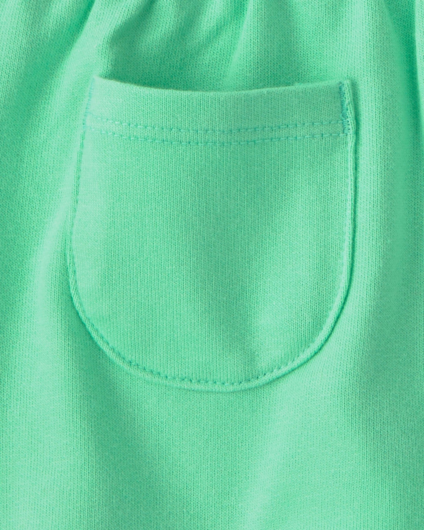 Toddler Girl 2-Piece Fish Ruffle Top & Short Set - Green/Ivory