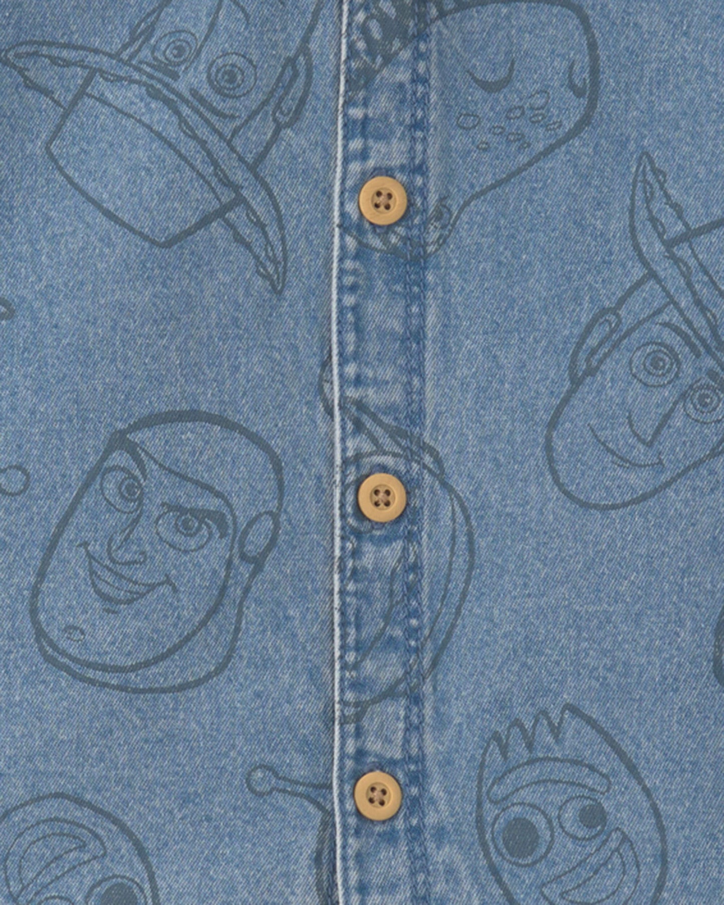Toddler Boy 2-Piece Pixar© Toy Story Chambray Short-Sleeve Top & Short Set - Medium Wash