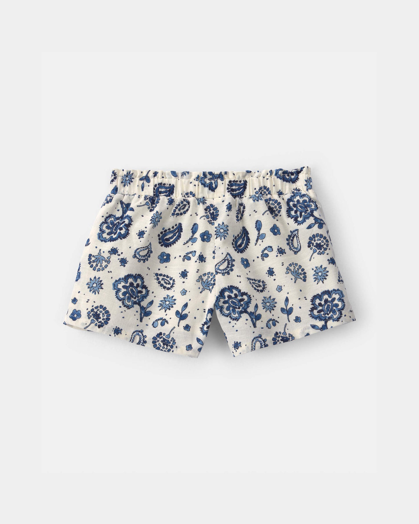 Toddler Girl Paisley Shorts - Blue/Ivory