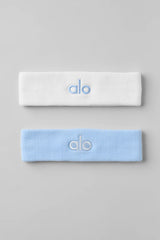 Glow Sweatband (2-Pack) - Seashell Blue/White