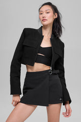 Cropped Main Character Jacket - Black