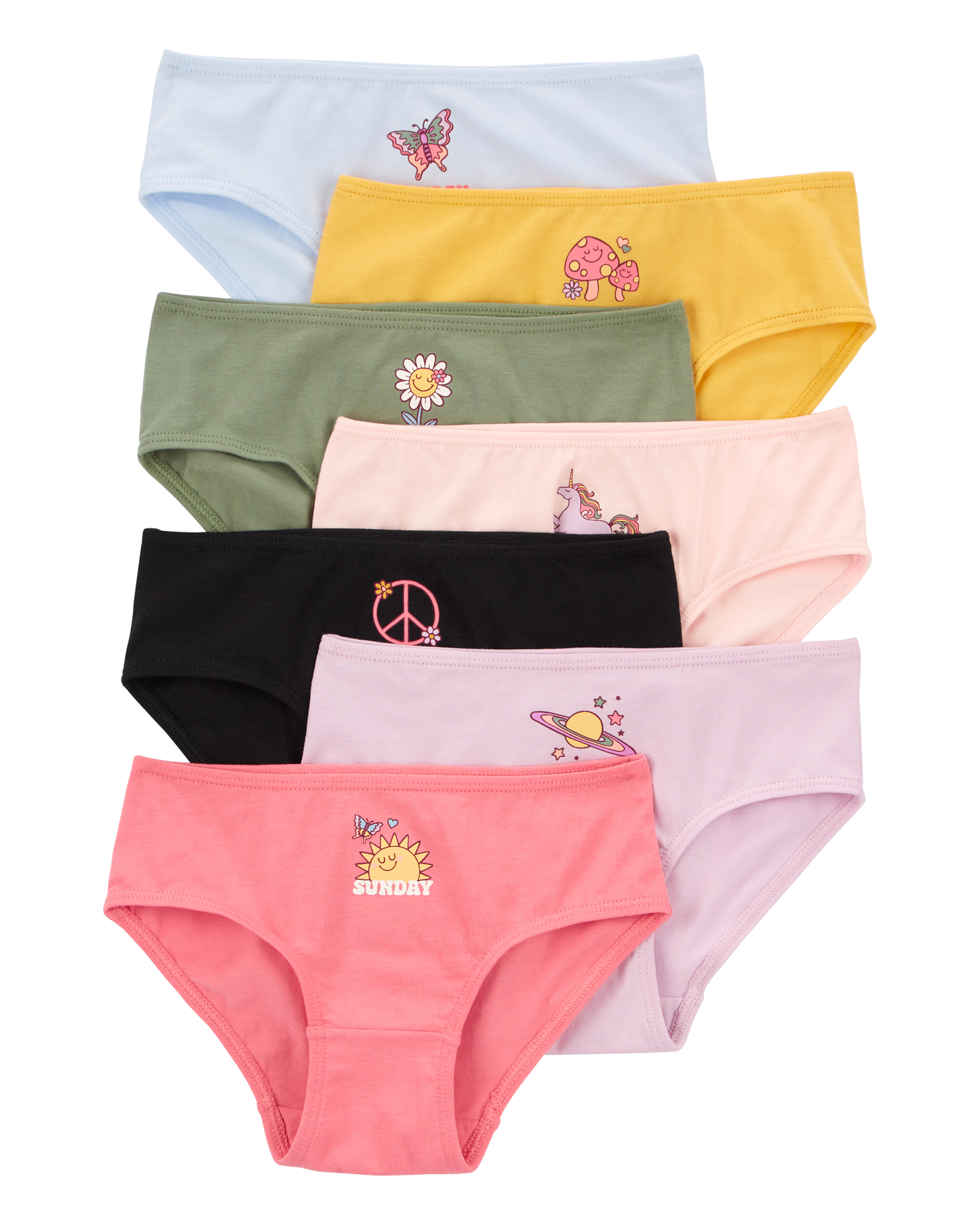 Kid 7-Pack Weekdays Hipster Stretch Cotton Undies