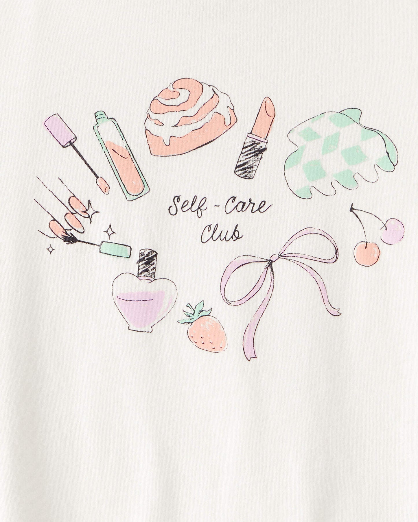 Girls 'Self Care Club' Short-Sleeve Graphic Tee - Ivory