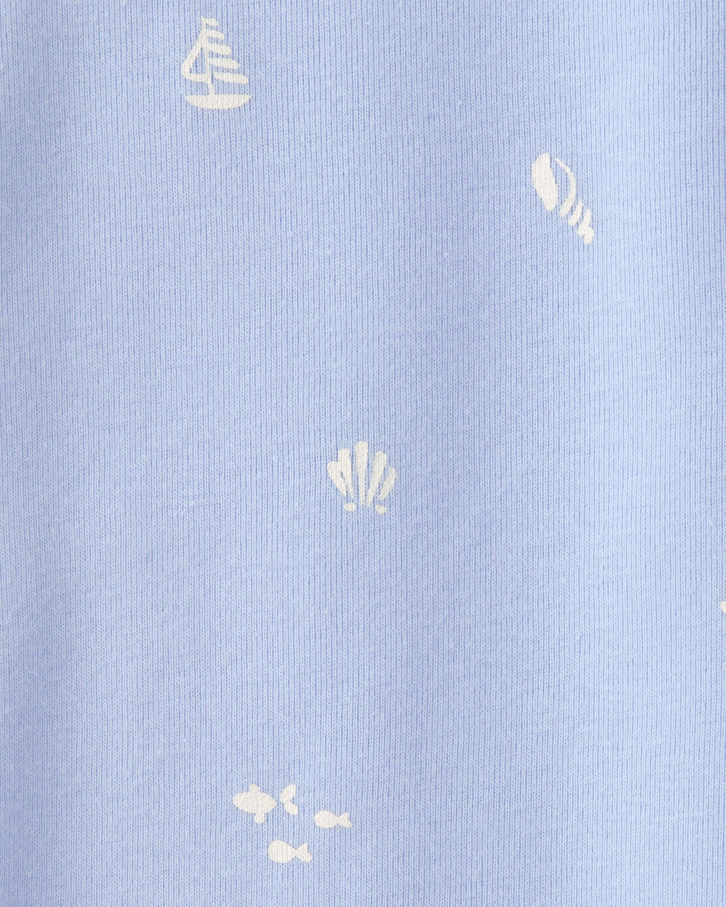 Girls Mermaid 100% Cotton Snug Fit 4-Piece Pajama Set - Blue/Ivory