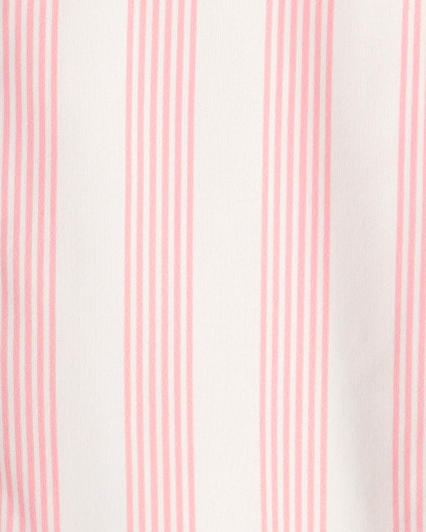 Girls Striped Loose Fit 2-Piece Pajama Set - Pink/Ivory