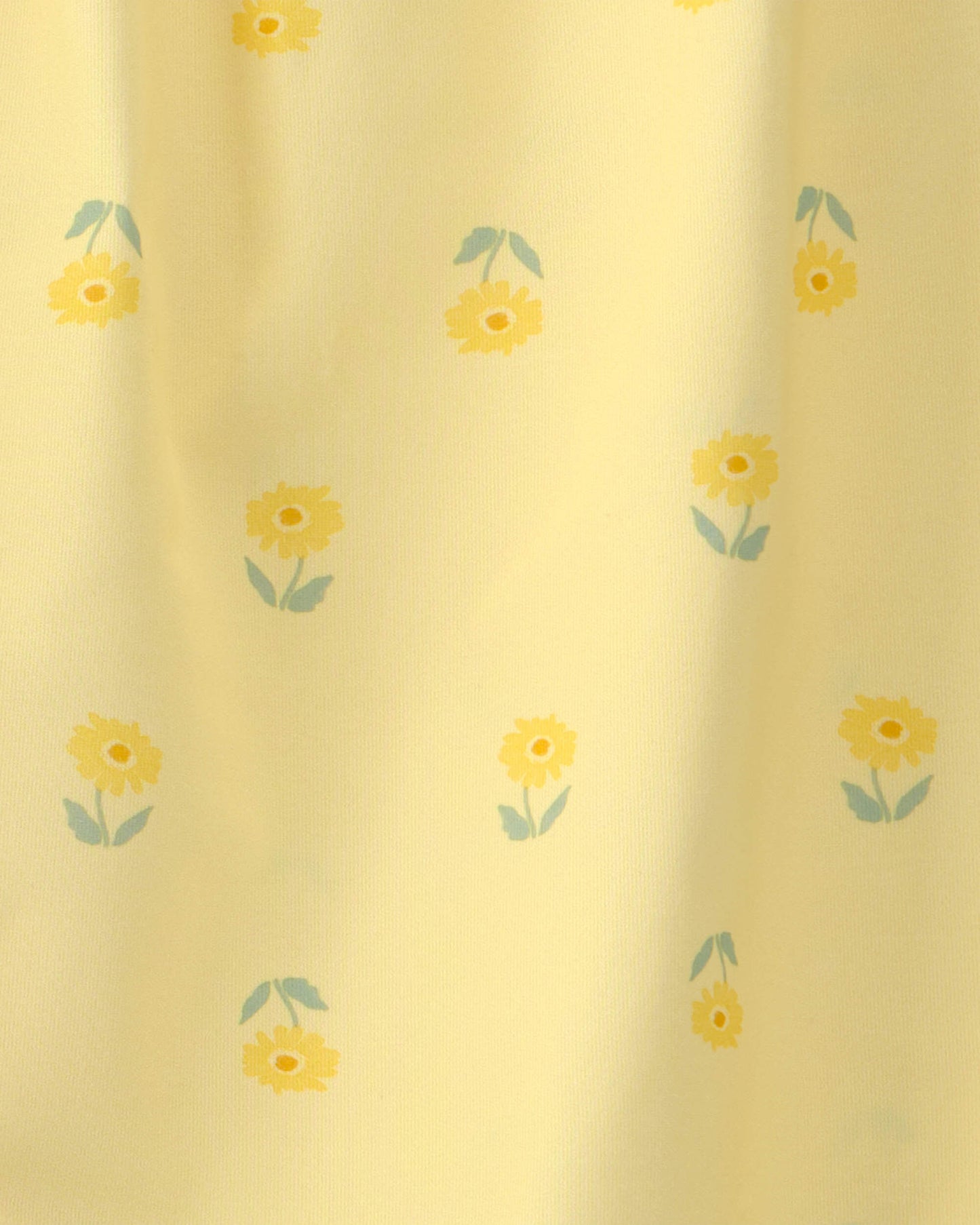 Girls Floral Sleeveless Loose Fit 2-Piece Pajama Set - Yellow