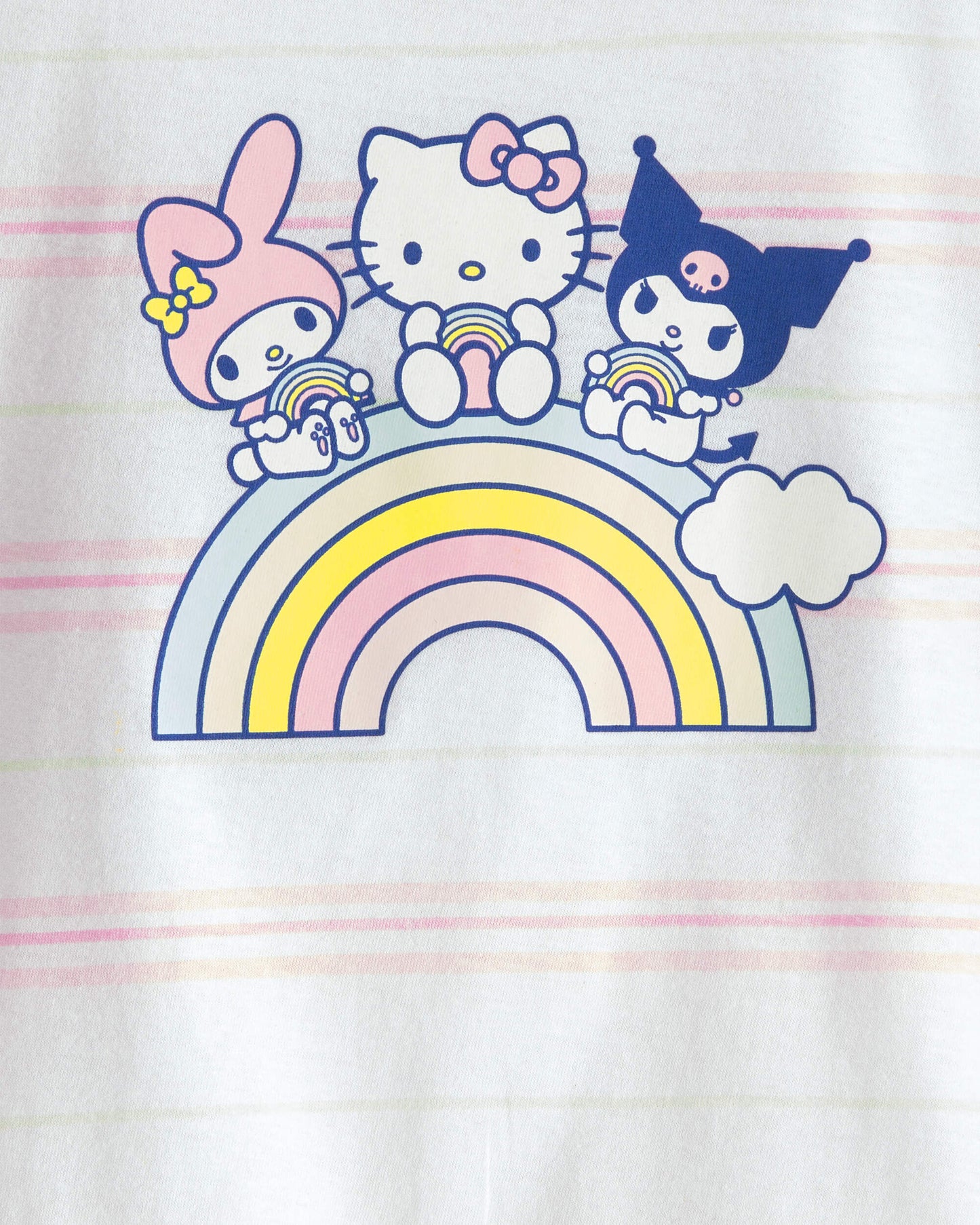 Girls Hello Kitty® Striped Graphic Tee - White