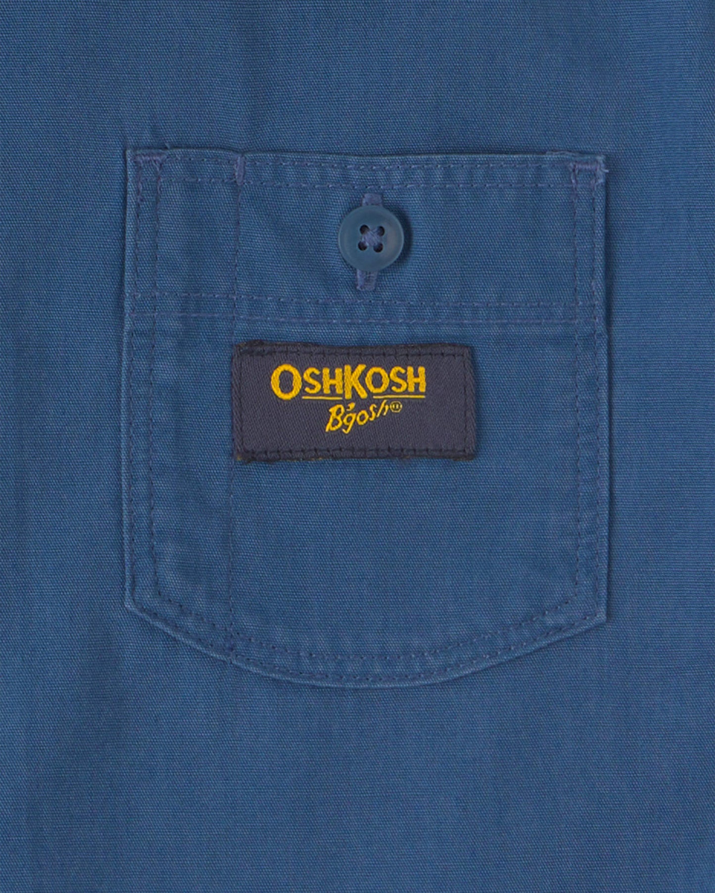 Boys Canvas Short-Sleeve Button-Down Shirt - Navy Blue