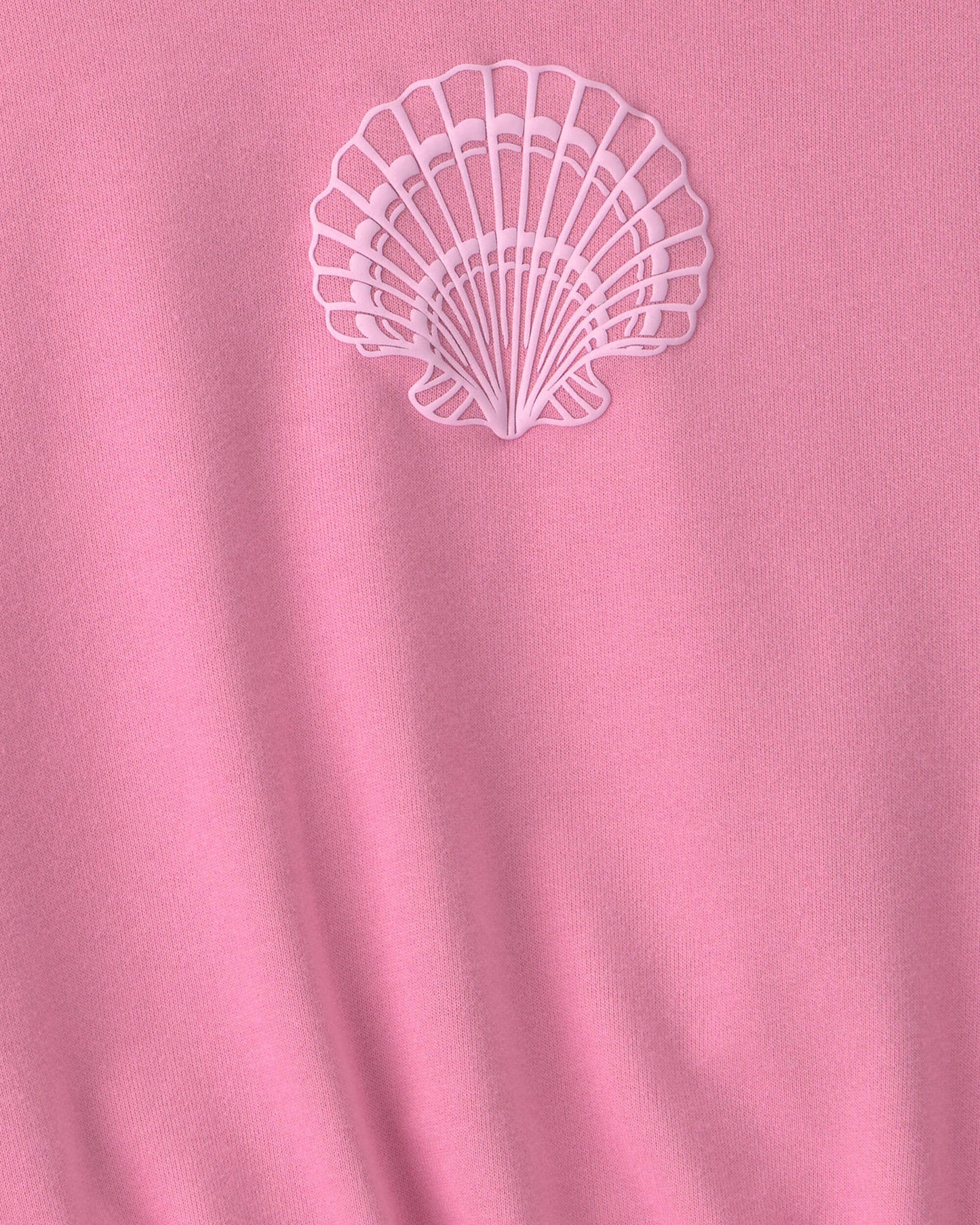Girls Seashell French Terry Top - Pink