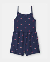 Girls American Flag Romper - Navy Blue