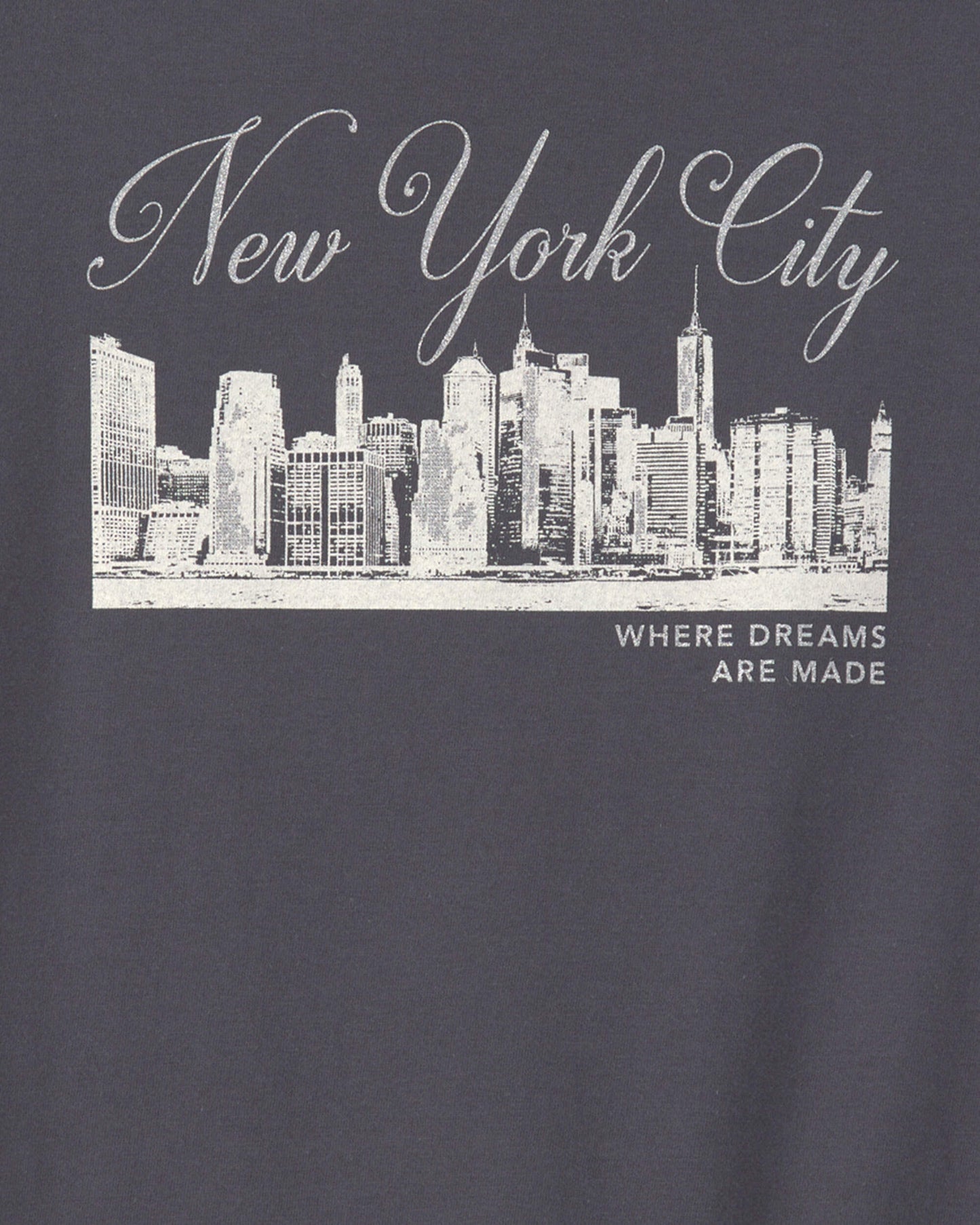 Girls 'New York City' Graphic Tee - Grey