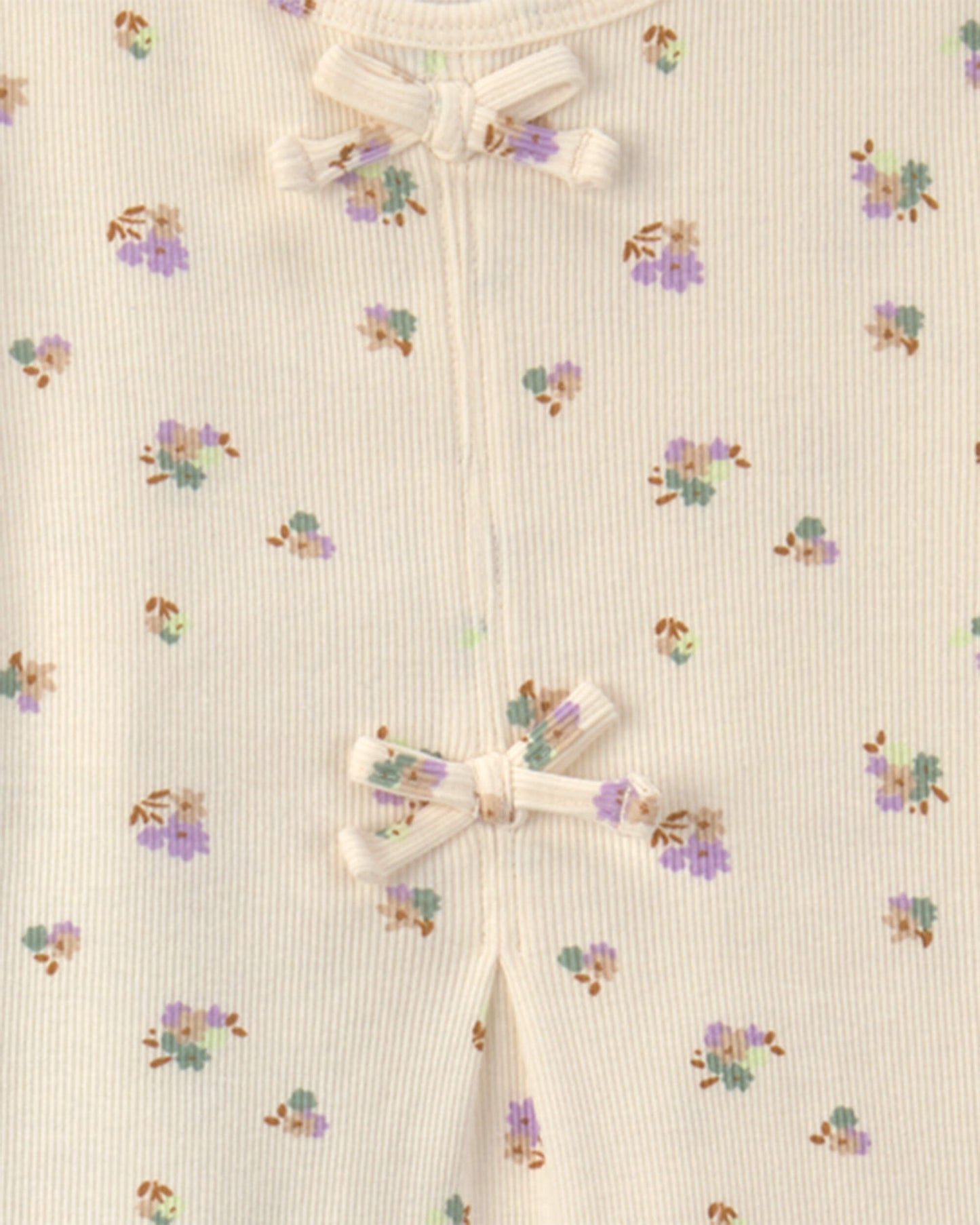 Girls 2-Piece Floral Short-Sleeve Top & Pant Set - Cream/Green