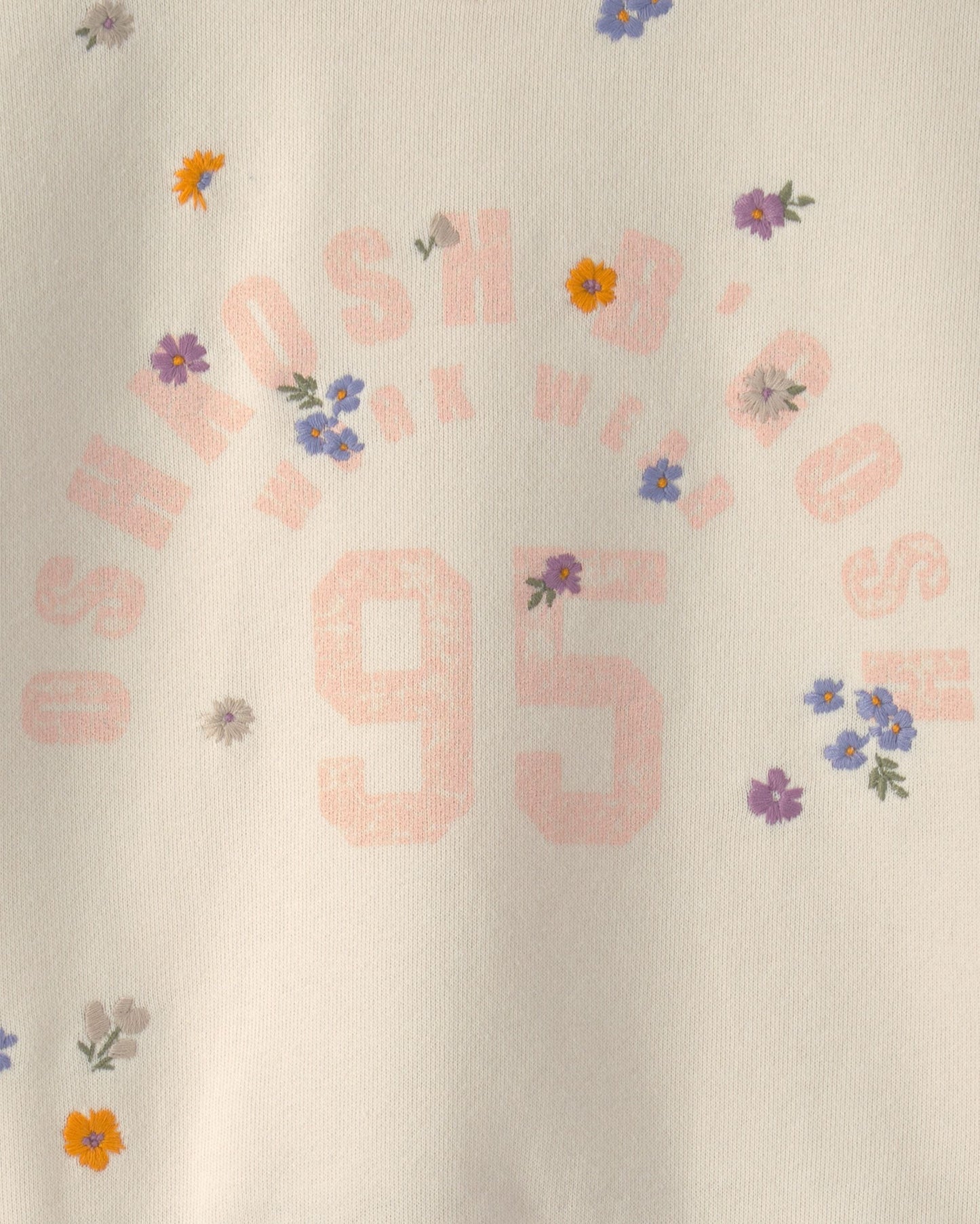 Girls 'OshKosh' Floral French Terry Pullover Sweatshirt - Cream