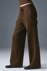 Scholar Knit High-Waist Cargo Pant - Espresso
