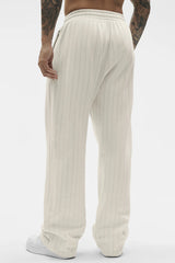 Pinstripe Straight Leg Sweatpant - Bone Pinstripe