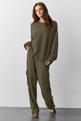 Chill Crew Neck Pullover - Olive Tree