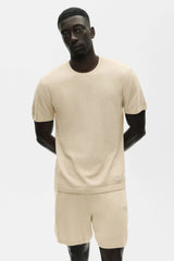 Cotton Cashmere Ever Soft Short Sleeve Crew - Sandy Beige