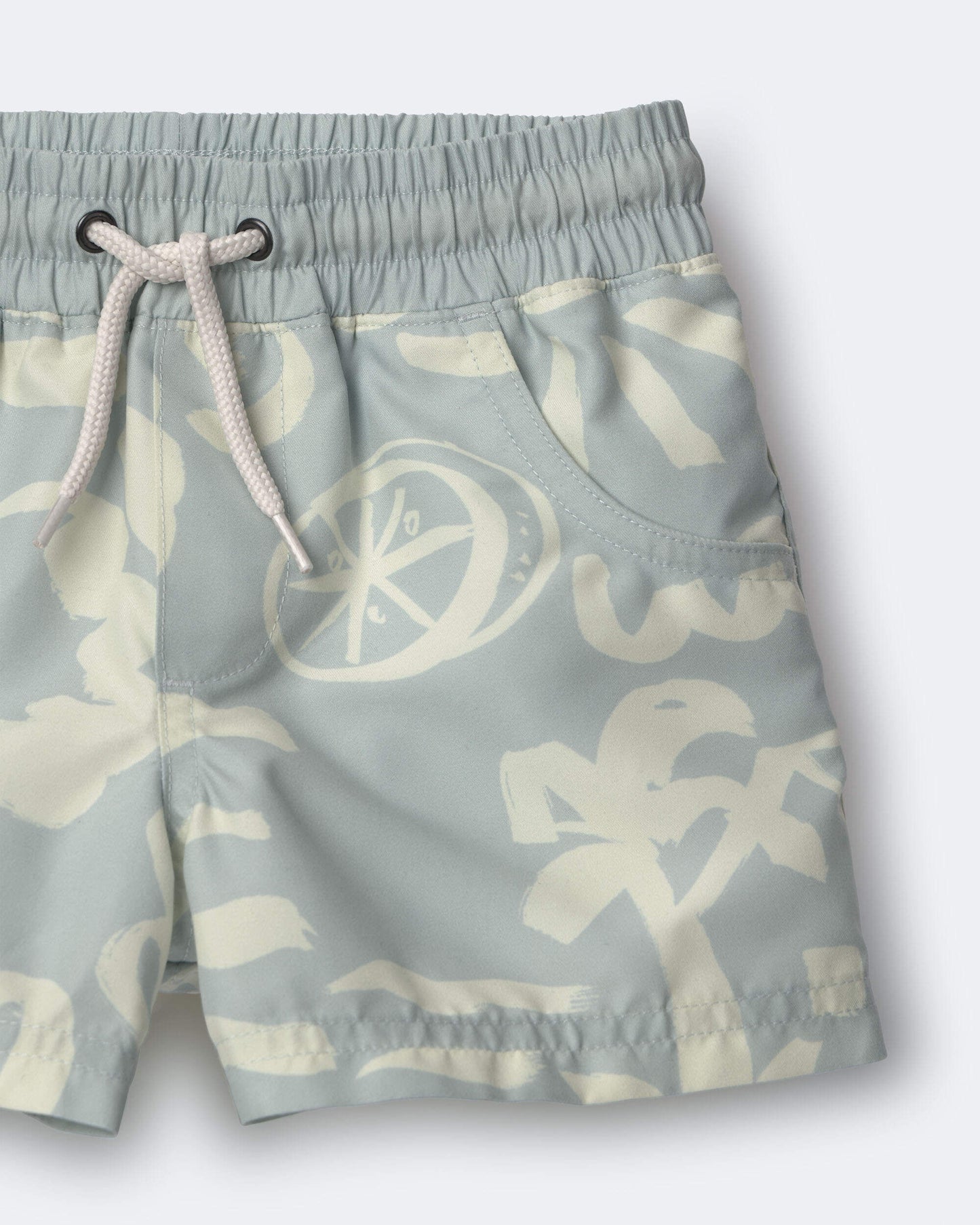 Toddler Boy Tropical Swim Trunks - Light Blue