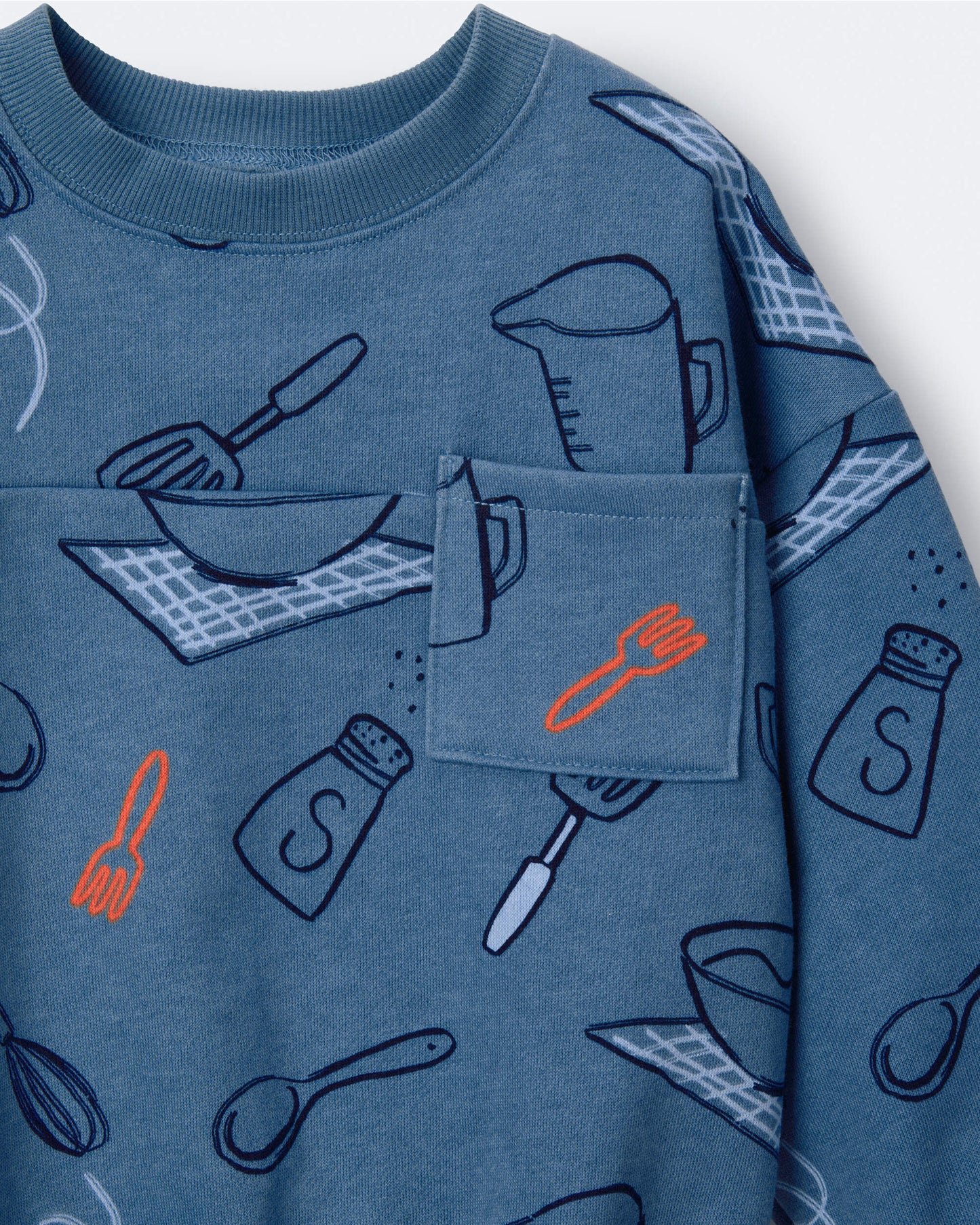Toddler Baking Wide-Arm Pocket Sweatshirt - Blue