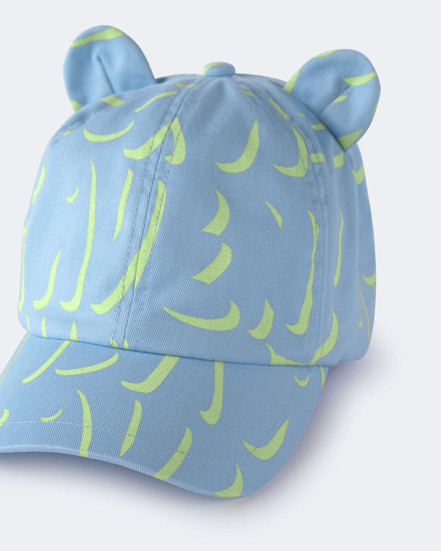 Toddler Baseball Hat with Ears in Abstract Print - Blue