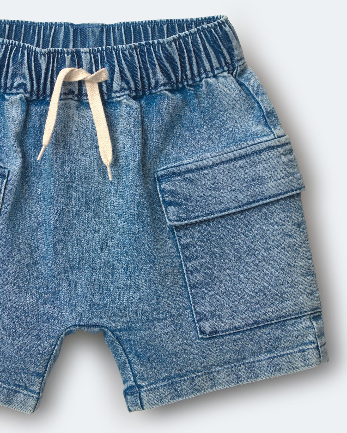 Toddler Boy Cargo Shorts in Denim