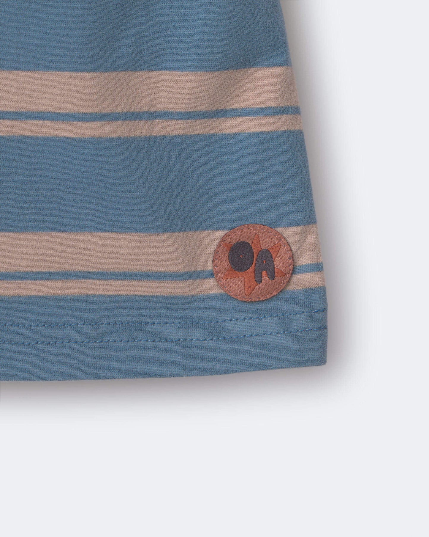Toddler Relaxed Tee in Stripes - Slate Blue/Brown
