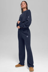 Unisex Wool Cashmere New Class Crewneck Sweater - Navy