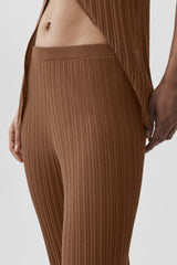 Sweater High-Waist Sunlit Straight Leg Pant - Sun Kissed Brown