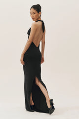 Summer Soiree Halter Maxi Dress - Black