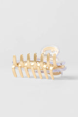 Acrylic Illusion Claw Clip - Clear/Brushed Gold
