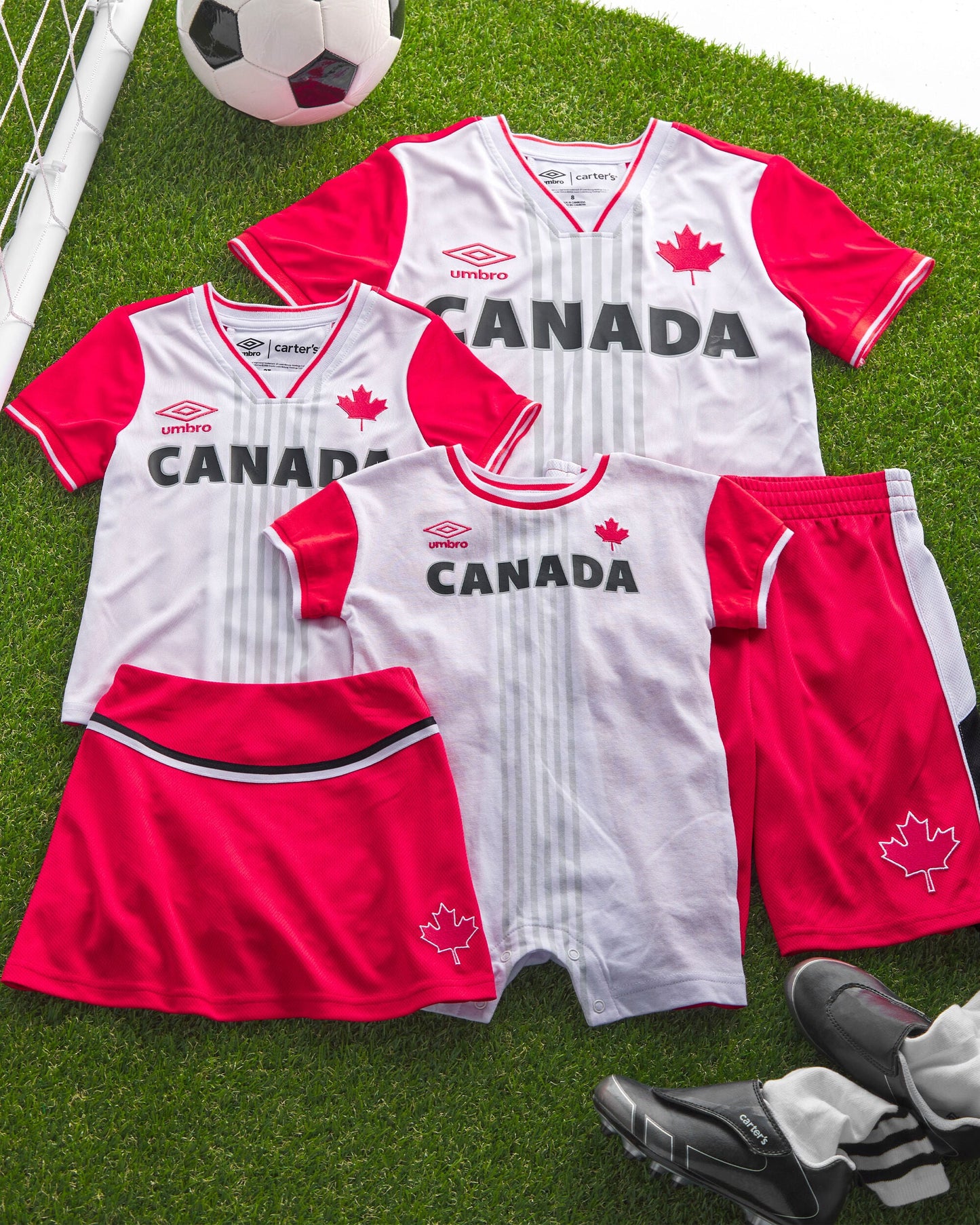 Toddler Umbro Canada Mesh Soccer Shorts - Red/White/Black