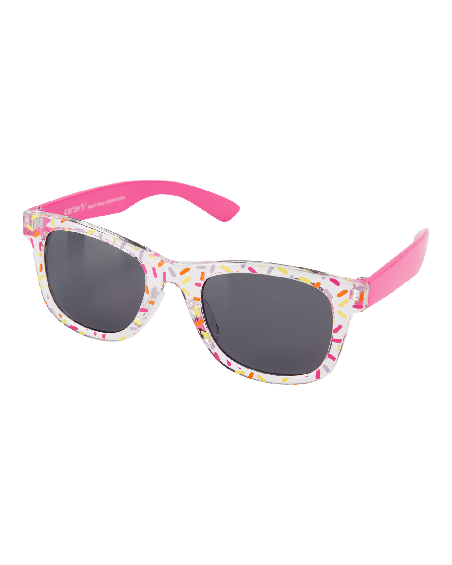 Kid Confetti Print Wayfarer Sunglasses - Pink