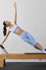 Airbrush High-Waist Race Pace Capri - Light Provence Blue/White