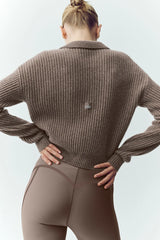 Cashmere Northstar Polo - Alpine Cocoa Heather