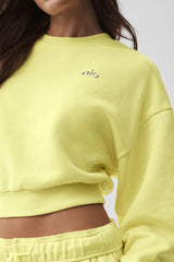 Cropped Accolade Crewneck - Sunshine
