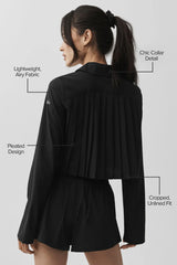 Cropped Unmatched Long Sleeve - Black