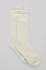 Unisex Throwback Sock - Bone/White