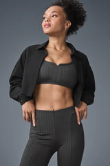 Cropped Take Me Out Button Up - Black